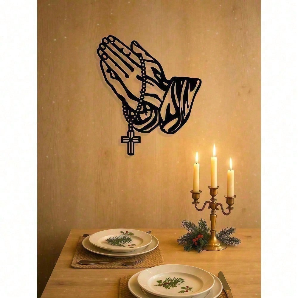 Gothic Iron Cross Wall Hanging, ornamental crucifix with sacred heart design. Spiritual gothic decor for altar and home, perfect for festivals, birthdays and housewarming gifts.