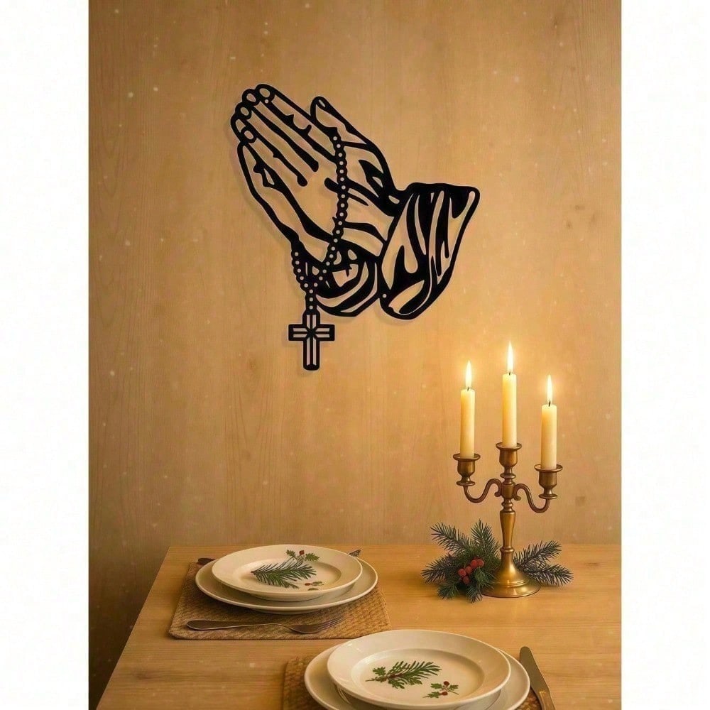 Gothic Iron Cross Wall Hanging, ornamental crucifix with sacred heart design. Spiritual gothic decor for altar and home, perfect for festivals, birthdays and housewarming gifts.