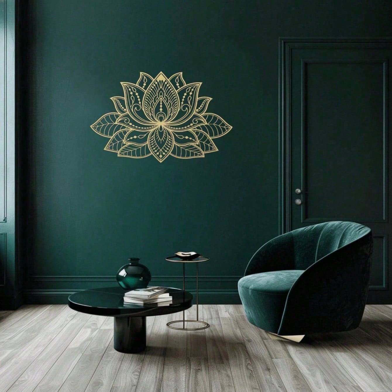 Radiant Lotus Mandala Metal Wall Art, bohemian zen decor suitable for indoor and outdoor areas. A spiritual sculpture, ideal as a gift for various festivals and occasions.