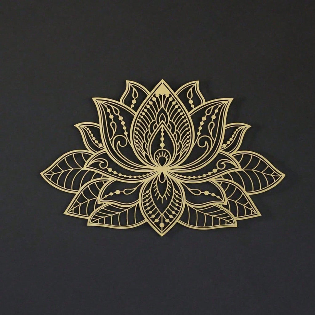 Radiant Lotus Mandala Metal Wall Art, bohemian zen decor suitable for indoor and outdoor areas. A spiritual sculpture, ideal as a gift for various festivals and occasions.