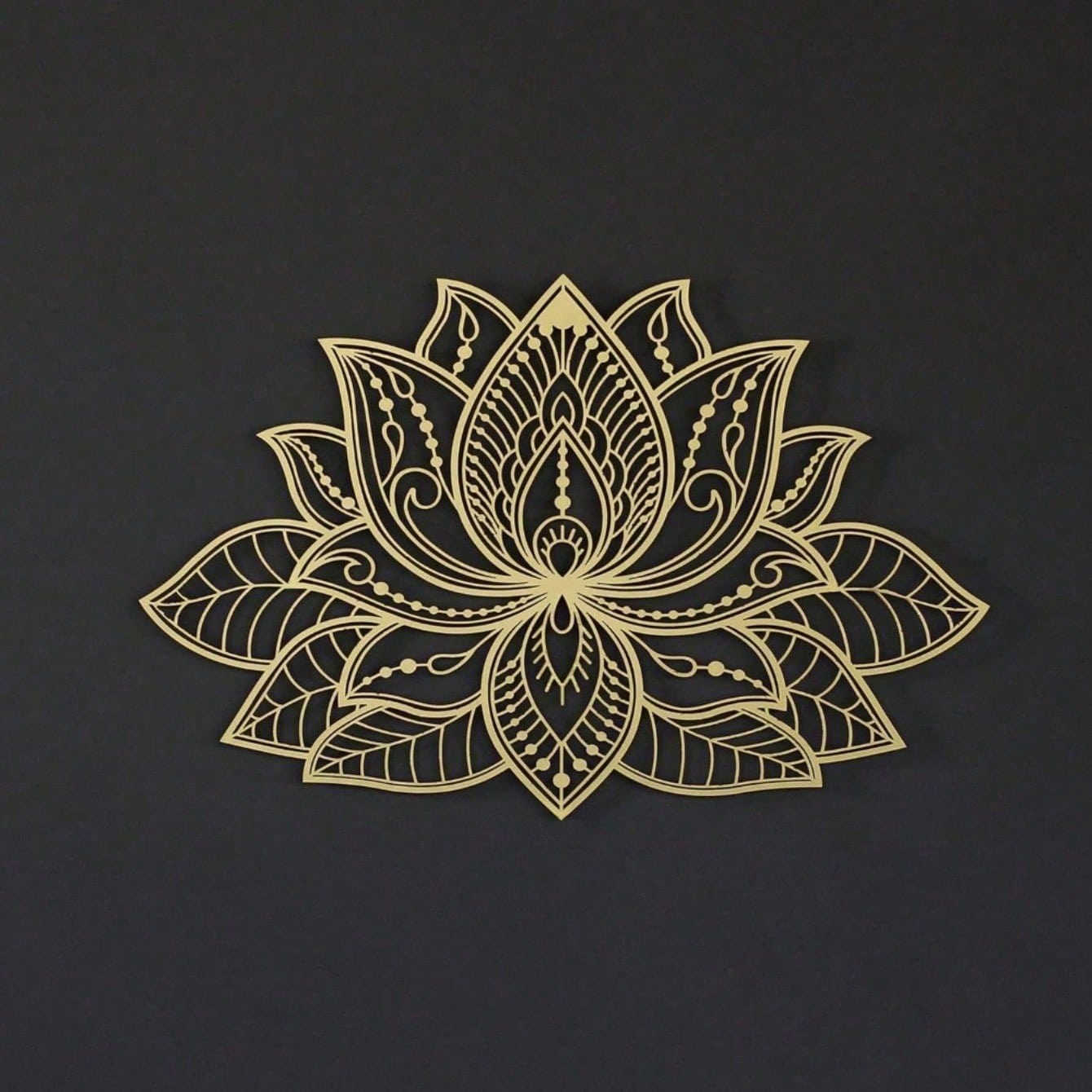 Radiant Lotus Mandala Metal Wall Art, bohemian zen decor suitable for indoor and outdoor areas. A spiritual sculpture, ideal as a gift for various festivals and occasions.