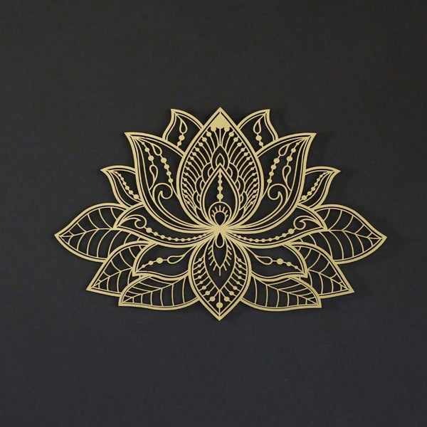 Radiant Lotus Mandala Metal Wall Art, bohemian zen decor suitable for indoor and outdoor areas. A spiritual sculpture, ideal as a gift for various festivals and occasions.