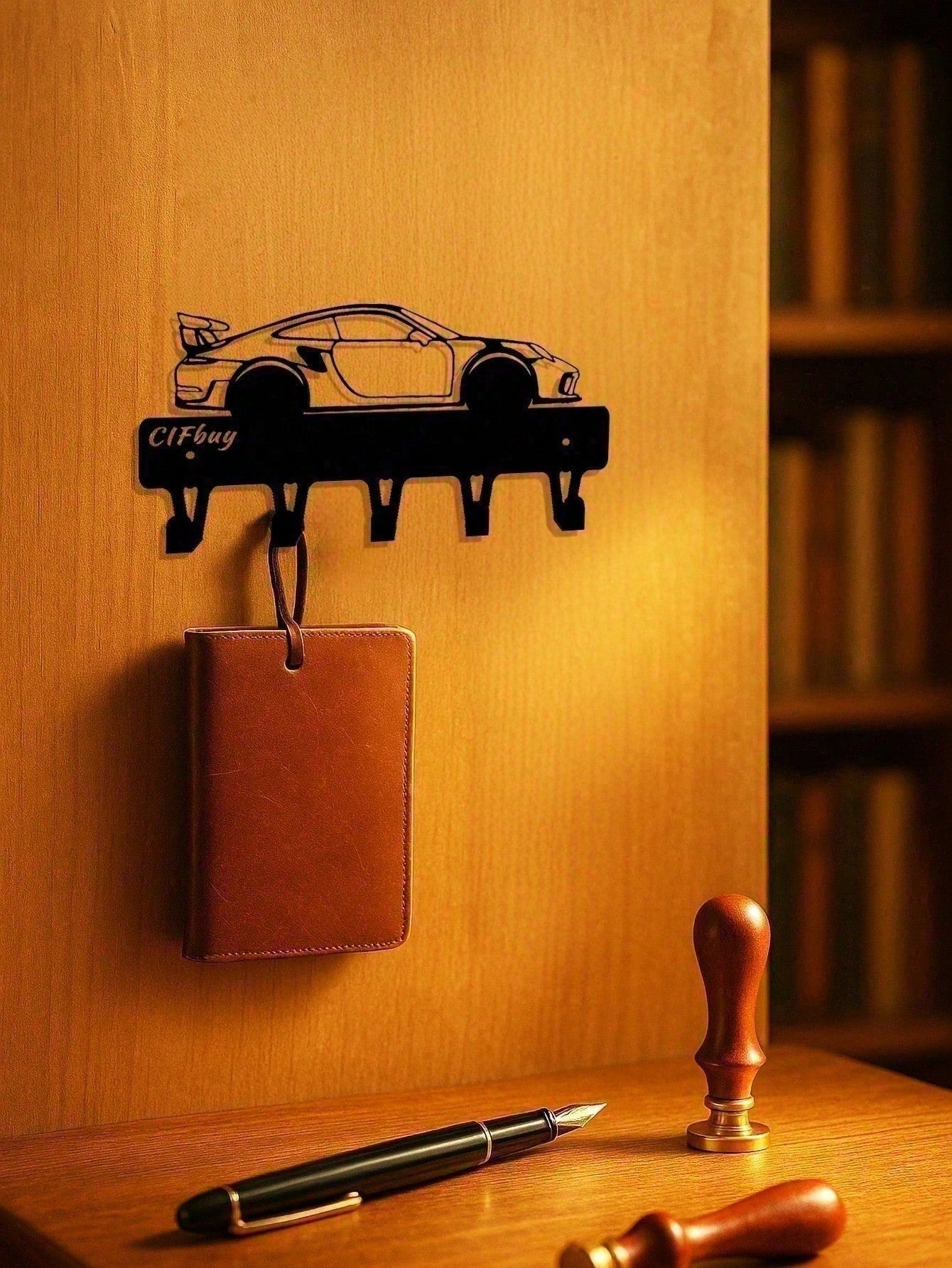 Stylish Gothic Black Metal Wall Hooks, space-saving rack for coats and hats. Vintage industrial gothic design, great decor & organizer for home and dorms. Main image