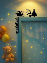 Christmas Sleigh Wall Decals - Removable Holiday Wall Stickers For Doors, Walls, Windows & Mirrors | Festive Winter Home Decor, Cozy Seasonal Aesthetic | Easy To Apply & Remove | Christmas Decorations Must Haves For Living Room, Bedroom, Nursery