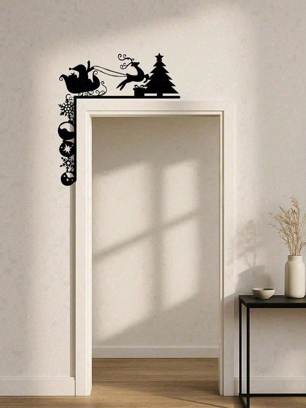 Christmas Sleigh Wall Decals - Removable Holiday Wall Stickers For Doors, Walls, Windows & Mirrors | Festive Winter Home Decor, Cozy Seasonal Aesthetic | Easy To Apply & Remove | Christmas Decorations Must Haves For Living Room, Bedroom, Nursery