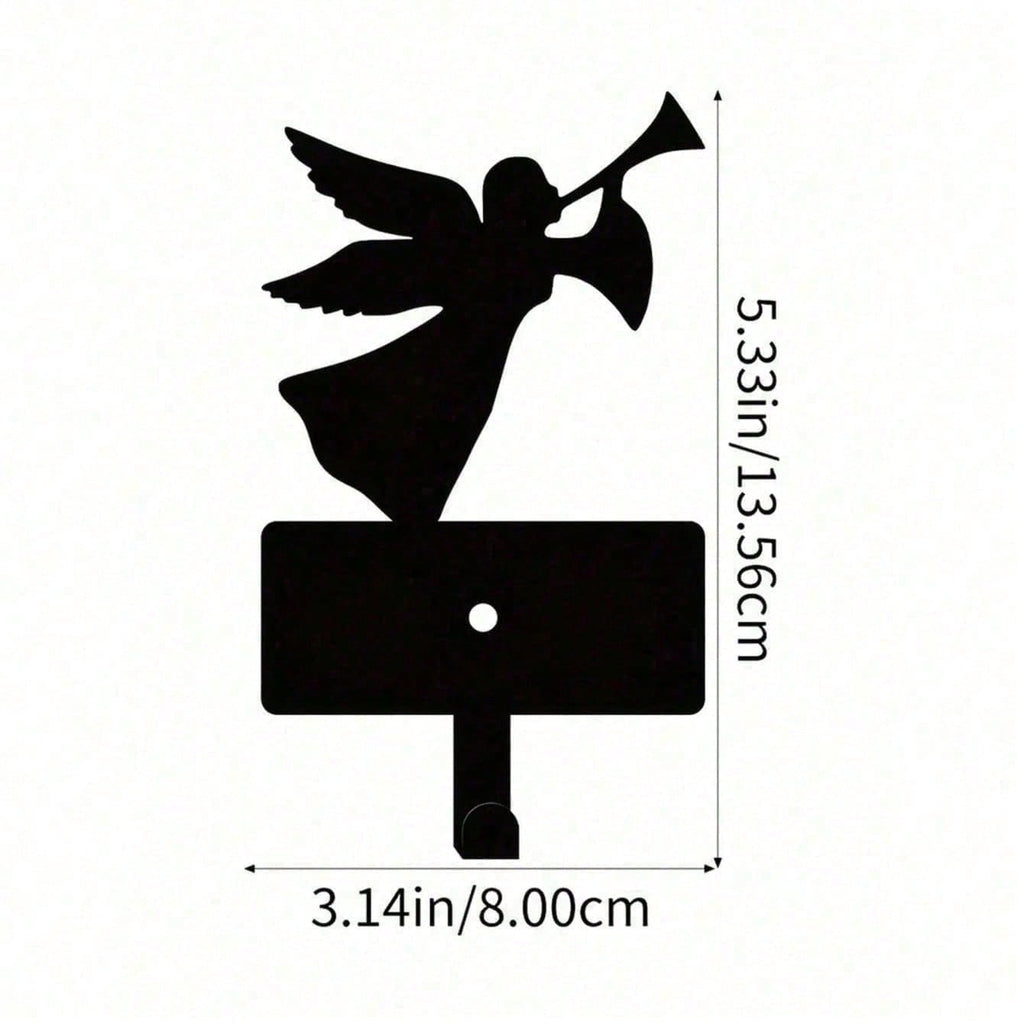 Heavy-Duty Angel Trumpet Metal Wall Hooks, modern farmhouse style. Sturdy space-saving rack for coats and keys, stylish home decor and nice holiday gift.