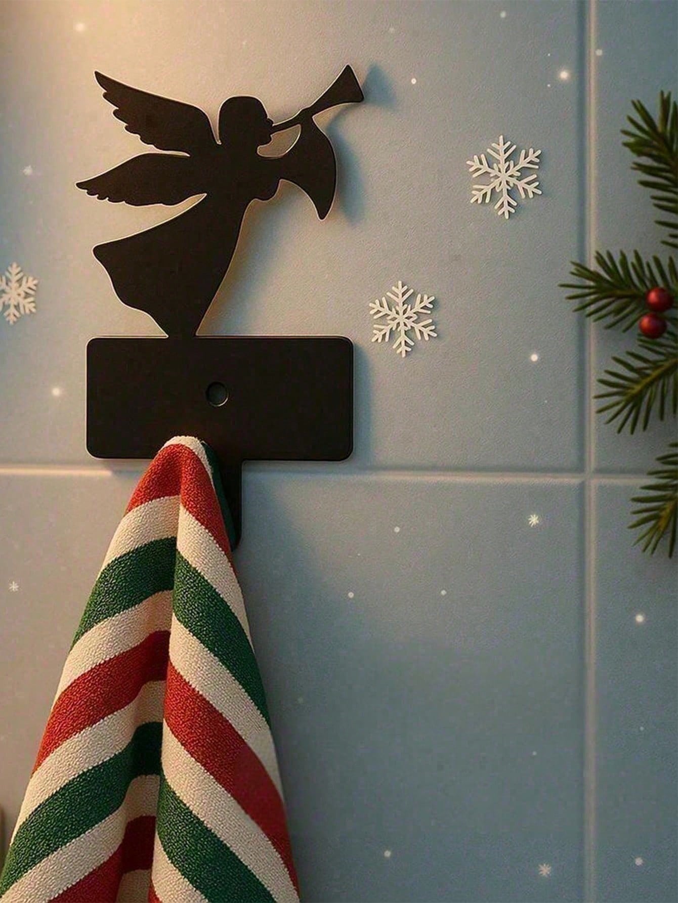 Heavy-Duty Angel Trumpet Metal Wall Hooks, modern farmhouse style. Sturdy space-saving rack for coats and keys, stylish home decor and nice holiday gift.