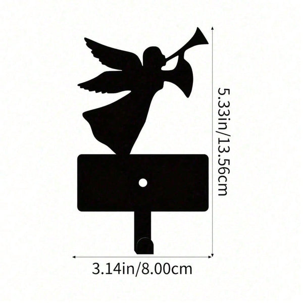 Heavy-Duty Angel Trumpet Metal Wall Hooks, modern farmhouse style. Sturdy space-saving rack for coats and keys, stylish home decor and nice holiday gift.