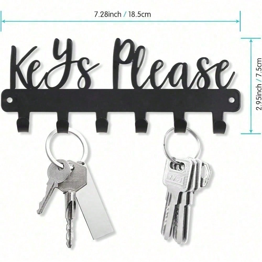 Sleek Modern Wall Key Holder with Single Hook, Minimalist Key Rack Space-Saving Entryway Organizer, Sturdy Black Metal Key Hanger for Home Office Apartment Gift