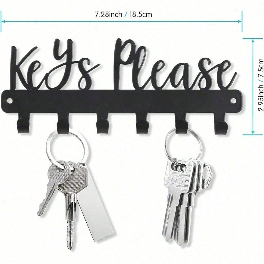 Sleek Modern Wall Key Holder with Single Hook, Minimalist Key Rack Space-Saving Entryway Organizer, Sturdy Black Metal Key Hanger for Home Office Apartment Gift