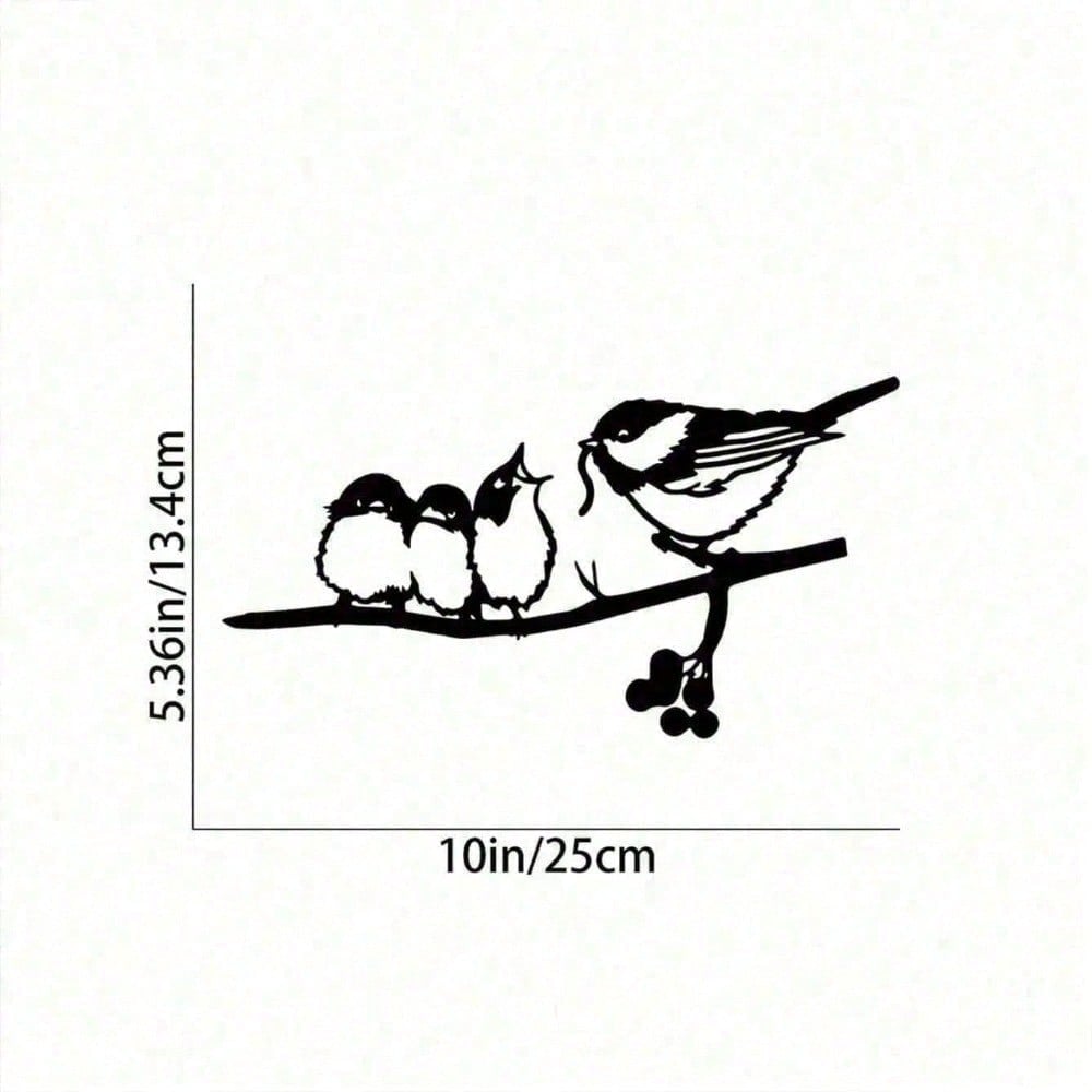 Iron Vintage Sparrow Metal Wall Art, Rustic Bird Silhouette for Outdoor Garden Patio Porch, Weather Resistant Farmhouse Lawn Ornament Gift for Him Her Secondary image