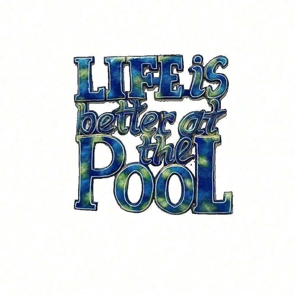 Coastal Pool Metal Wall Art, Life's Better At The Pool Sign for Patio Bathroom Bedroom, Tropical Summer Beach Decor Gift for Pool Lovers Housewarming