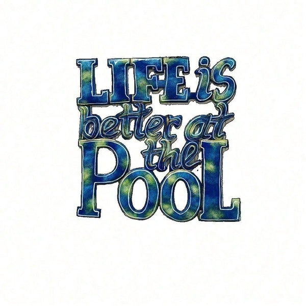 Coastal Pool Metal Wall Art, Life's Better At The Pool Sign for Patio Bathroom Bedroom, Tropical Summer Beach Decor Gift for Pool Lovers Housewarming