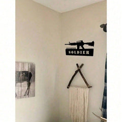 Vintage American Military Tin Sign, Rustic Patriotic Soldier Wall Art For Man Cave Garage, US Army Veteran Gift For Men Husband Dad Retirement