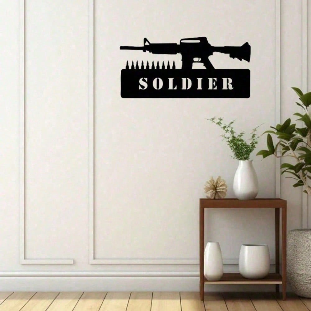 Vintage American Military Tin Sign, Rustic Patriotic Soldier Wall Art For Man Cave Garage, US Army Veteran Gift For Men Husband Dad Retirement