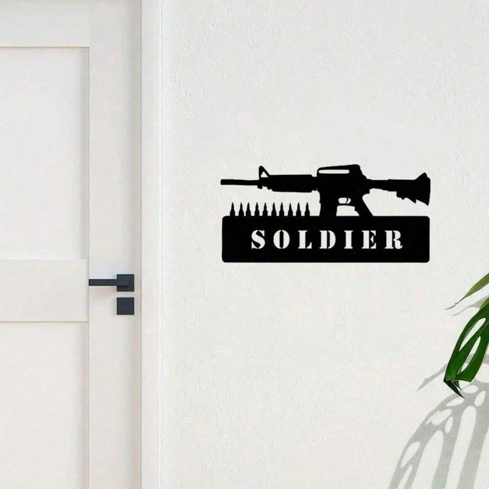 Vintage American Military Tin Sign, Rustic Patriotic Soldier Wall Art For Man Cave Garage, US Army Veteran Gift For Men Husband Dad Retirement