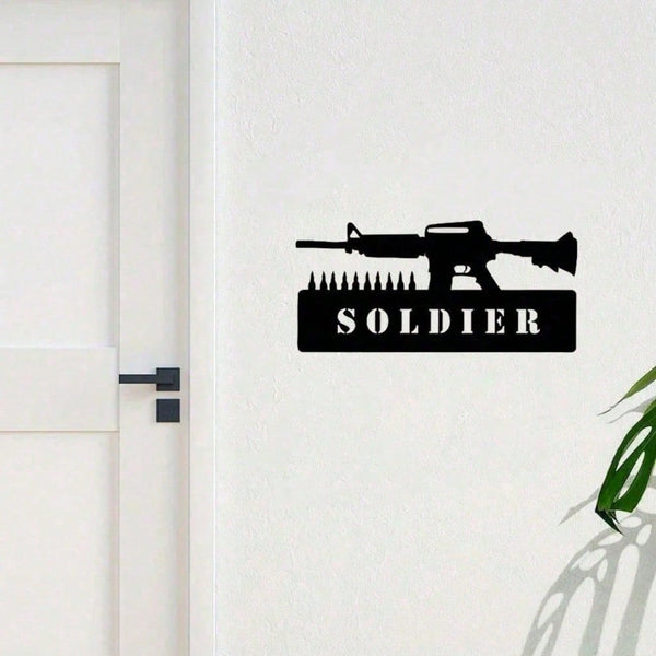 Vintage American Military Tin Sign, Rustic Patriotic Soldier Wall Art For Man Cave Garage, US Army Veteran Gift For Men Husband Dad Retirement