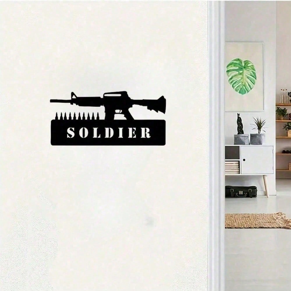Vintage American Military Tin Sign, Rustic Patriotic Soldier Wall Art For Man Cave Garage, US Army Veteran Gift For Men Husband Dad Retirement