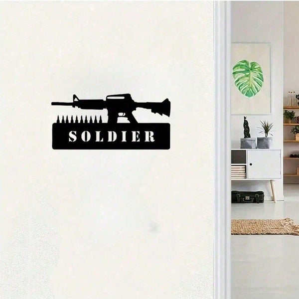 Vintage American Military Tin Sign, Rustic Patriotic Soldier Wall Art For Man Cave Garage, US Army Veteran Gift For Men Husband Dad Retirement