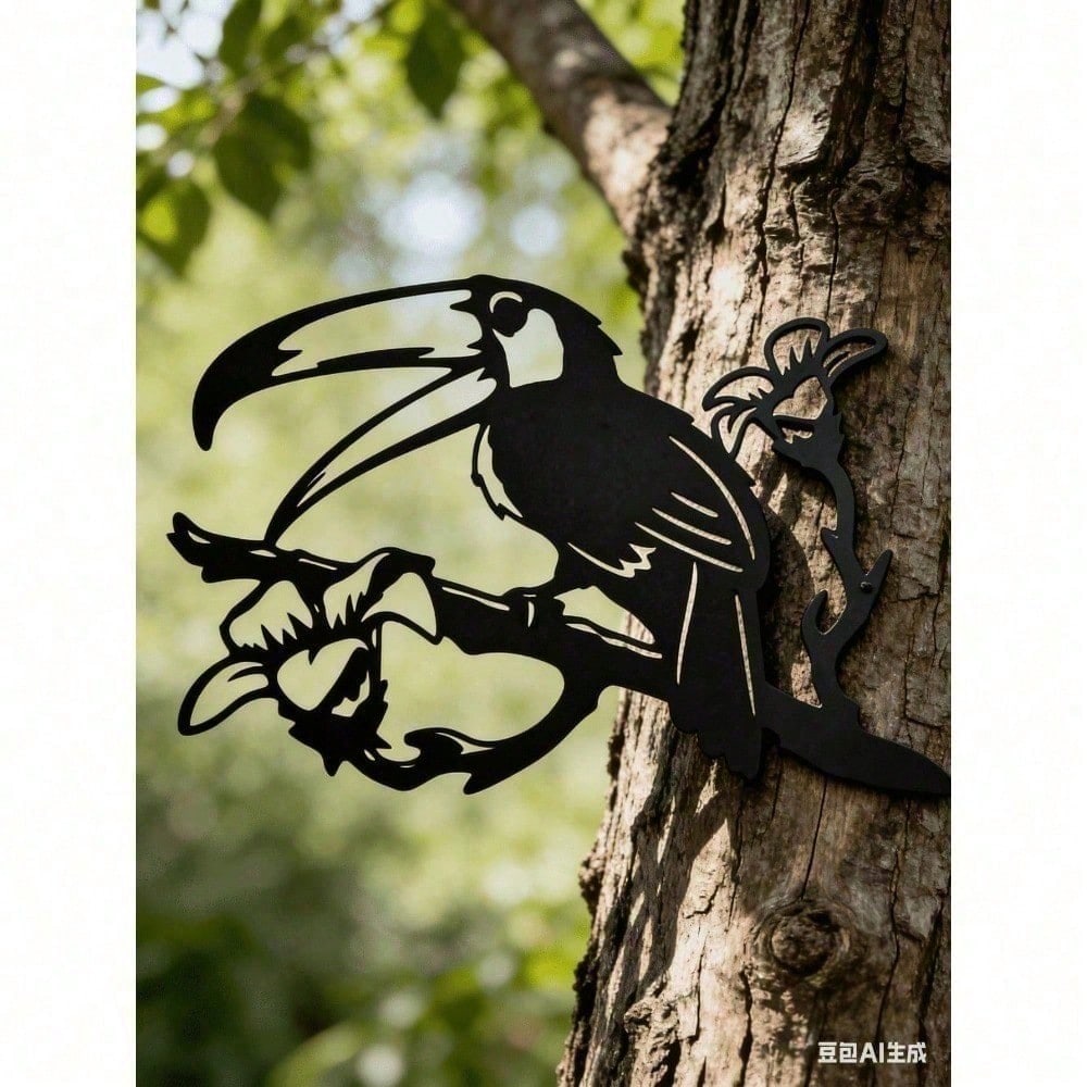 Rustic Vintage Metal Garden Stakes, Butterfly Bird Silhouette Outdoor Art for Patio Yard Lawn, Weather Resistant Decor Gift for Her Him Bedroom Office Main image