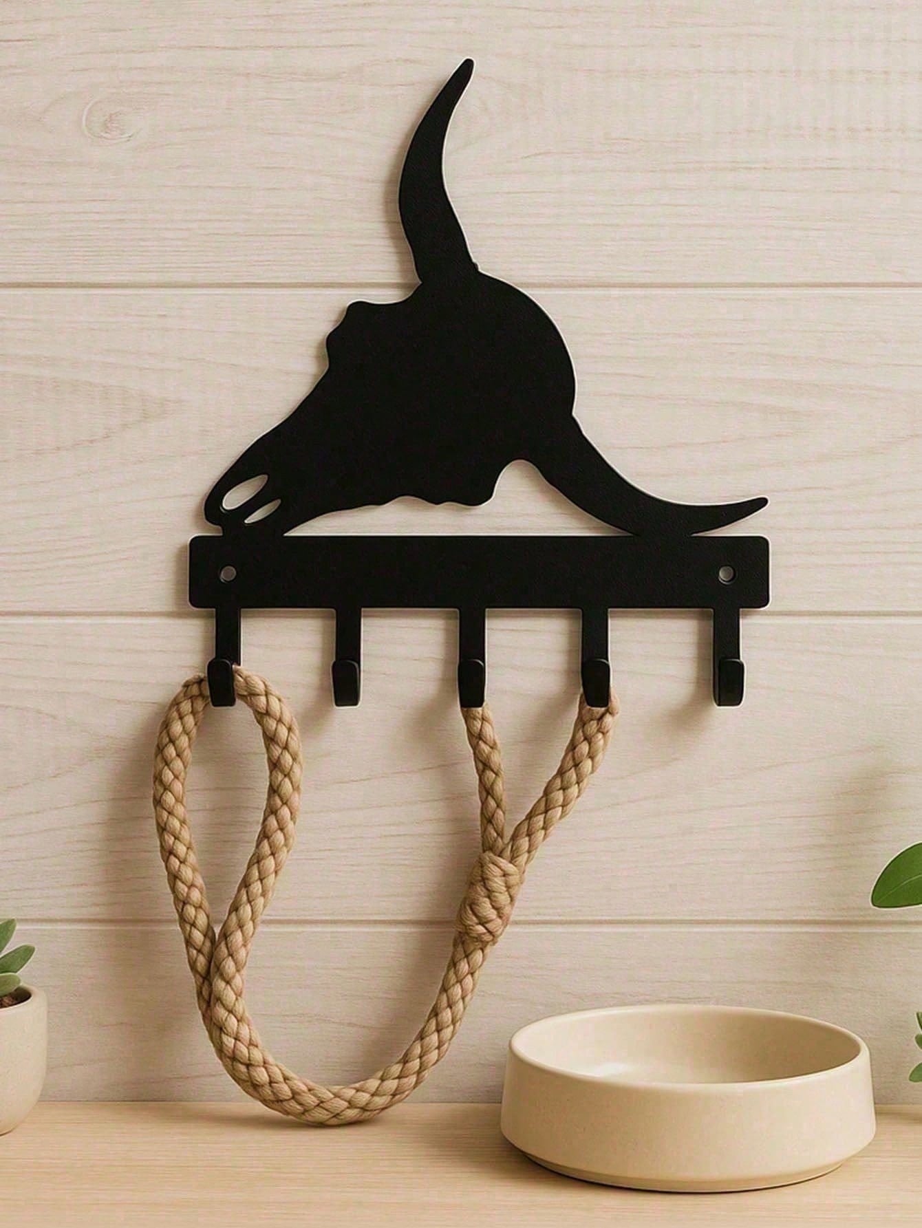 6 Pack Industrial Black Metal Wall Hooks Modern Farmhouse Wall Mounted Organizer Heavy Duty Storage Hooks for Entryway Hallway Bedroom Kitchen Bathroom