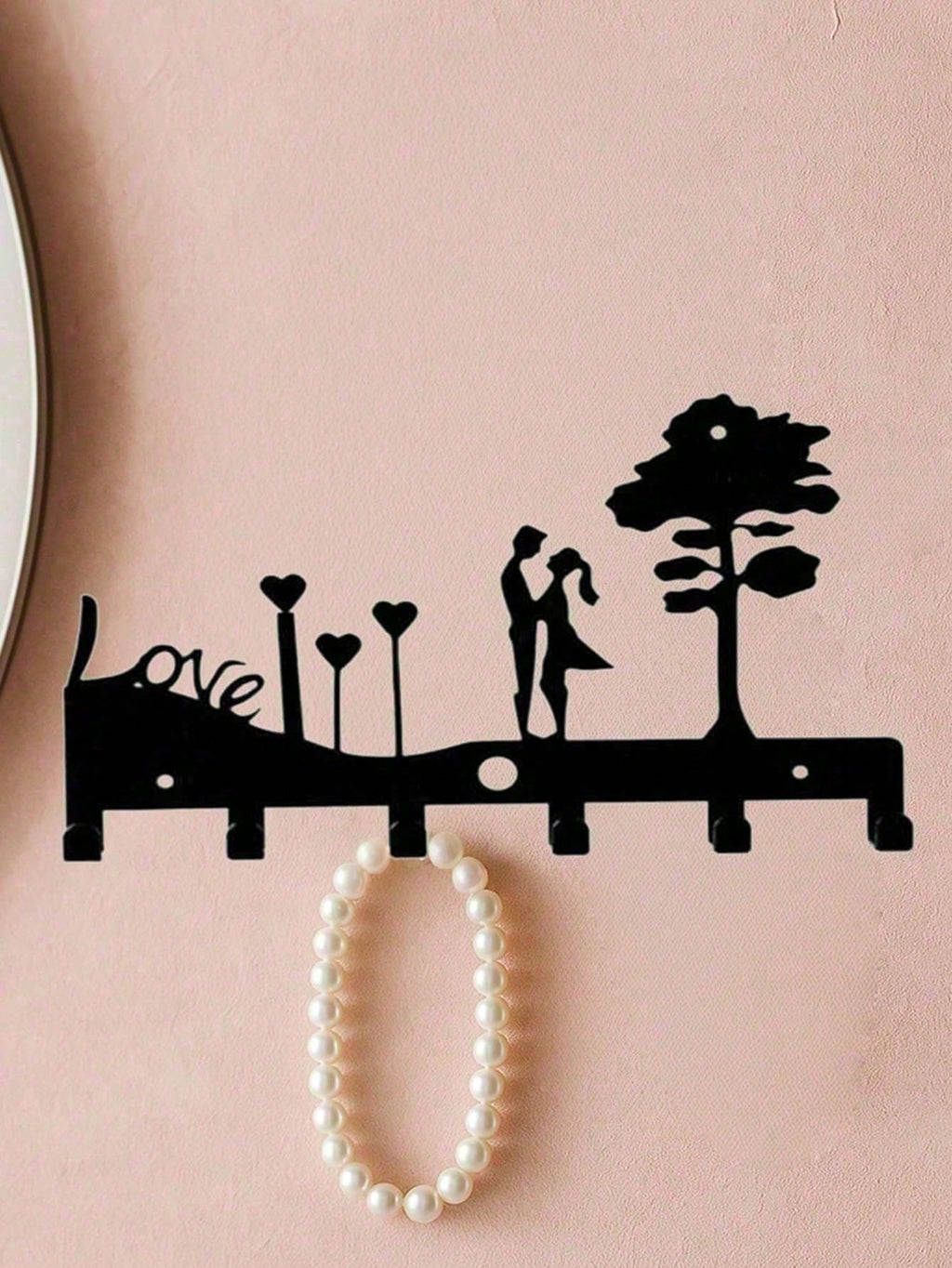 2 Pack Romantic Couple Heart Shaped Wall Hooks Wall Mounted Key Holder for Entryway Bedroom Aesthetic Home Decor Ideal Gift for Wedding Anniversary Valentine Housewarming