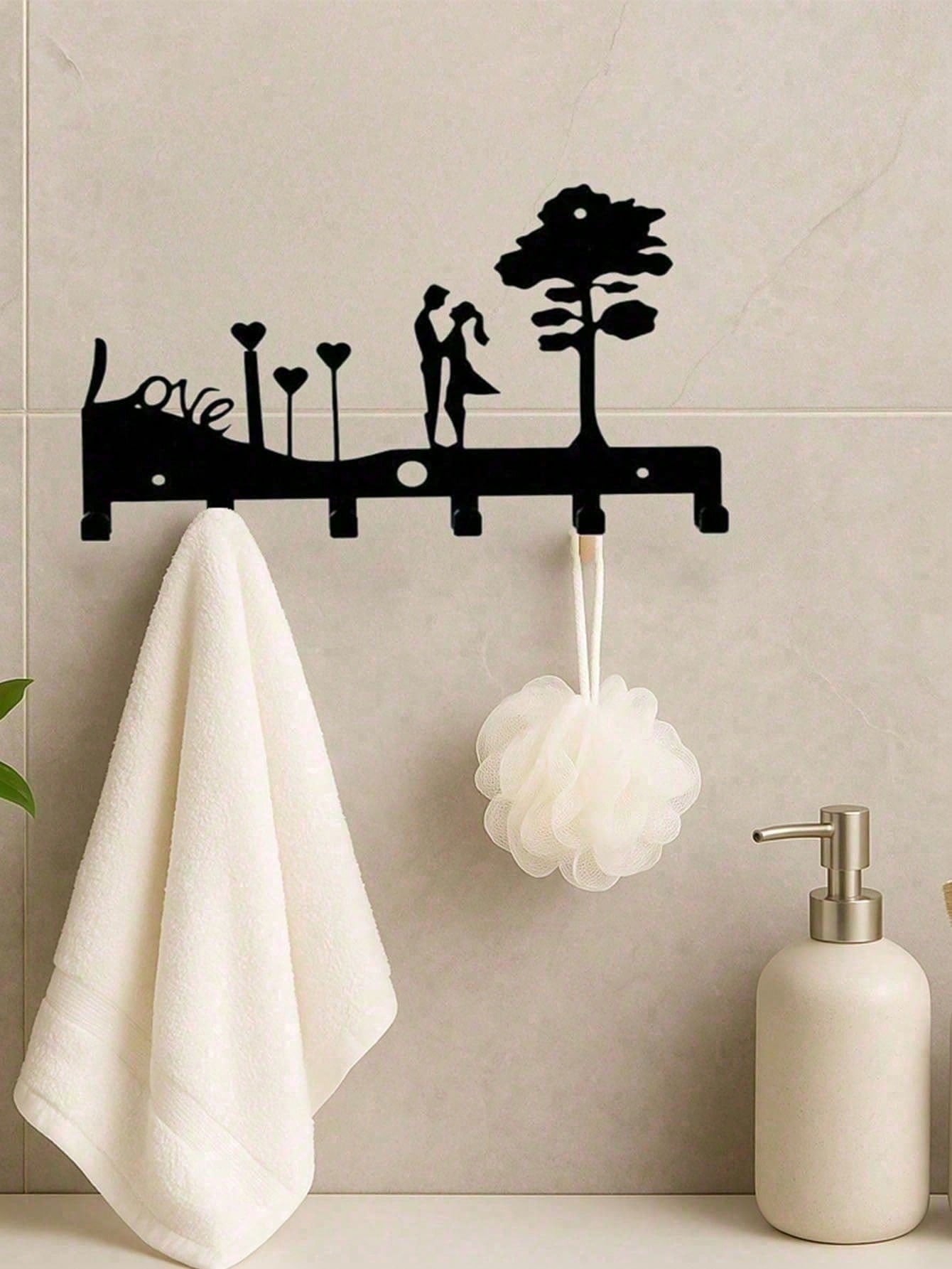 2 Pack Romantic Couple Heart Shaped Wall Hooks Wall Mounted Key Holder for Entryway Bedroom Aesthetic Home Decor Ideal Gift for Wedding Anniversary Valentine Housewarming