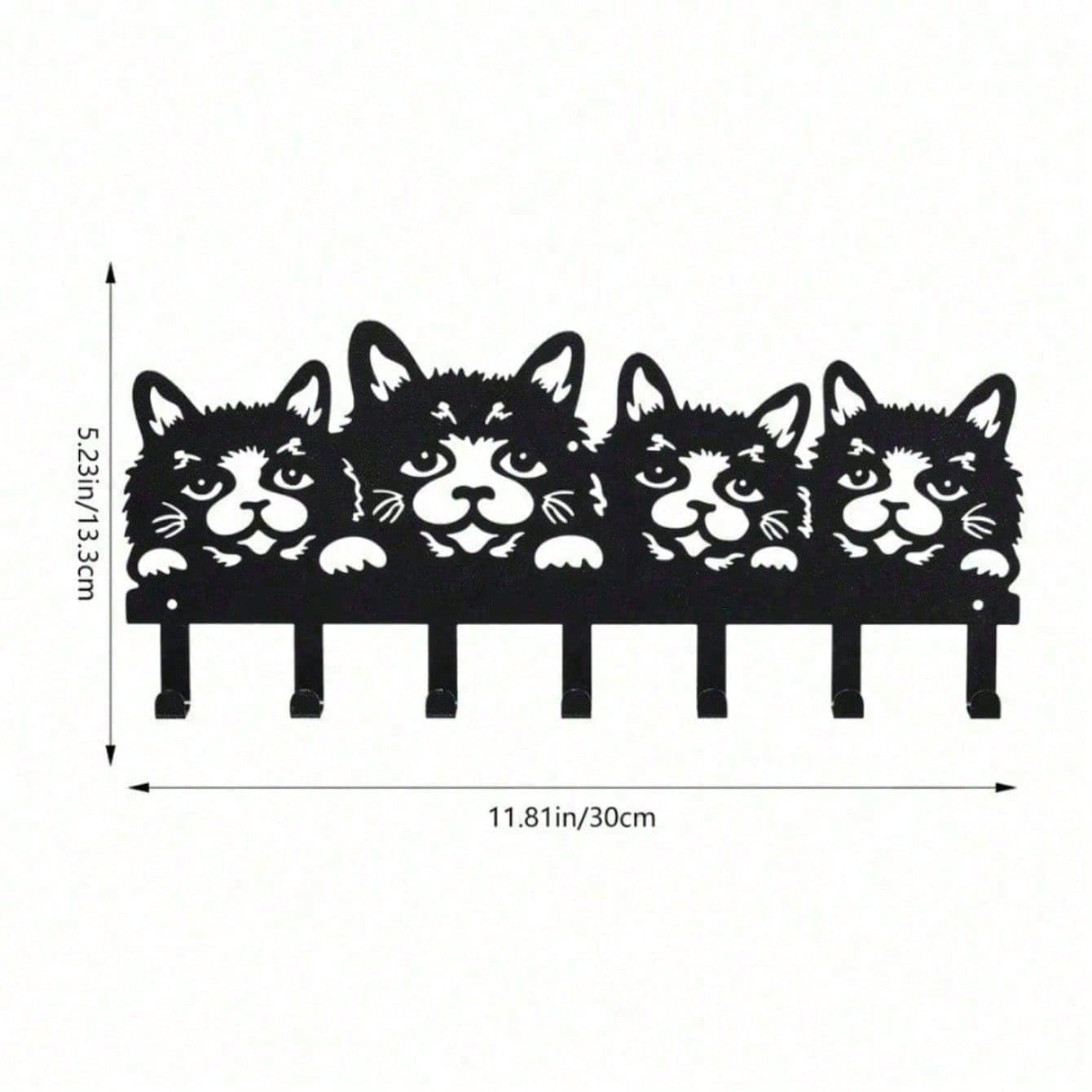 Set of 5 Cat Shaped Wall Hooks Cute Claw Hangers Wall Mounted Organizer for Keys Towels Coats Mugs Decor for Entryway Kitchen Bedroom Office Ideal Gift for Cat Lovers