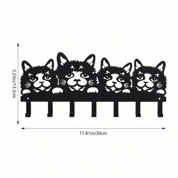 Set of 5 Cat Shaped Wall Hooks Cute Claw Hangers Wall Mounted Organizer for Keys Towels Coats Mugs Decor for Entryway Kitchen Bedroom Office Ideal Gift for Cat Lovers