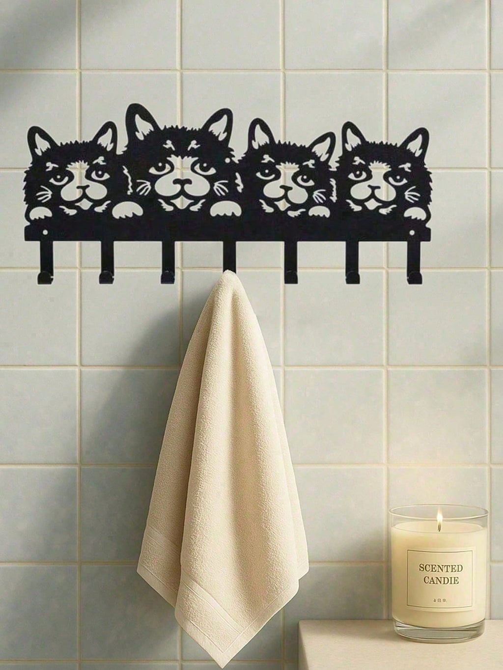 Set of 5 Cat Shaped Wall Hooks Cute Claw Hangers Wall Mounted Organizer for Keys Towels Coats Mugs Decor for Entryway Kitchen Bedroom Office Ideal Gift for Cat Lovers
