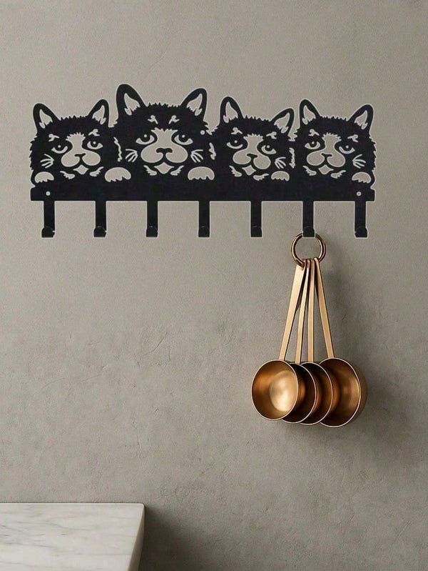 Set of 5 Cat Shaped Wall Hooks Cute Claw Hangers Wall Mounted Organizer for Keys Towels Coats Mugs Decor for Entryway Kitchen Bedroom Office Ideal Gift for Cat Lovers