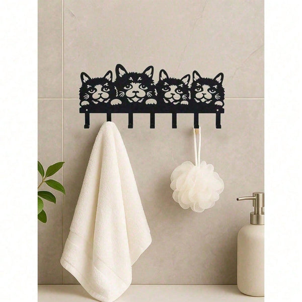 Set of 5 Cat Shaped Wall Hooks Cute Claw Hangers Wall Mounted Organizer for Keys Towels Coats Mugs Decor for Entryway Kitchen Bedroom Office Ideal Gift for Cat Lovers
