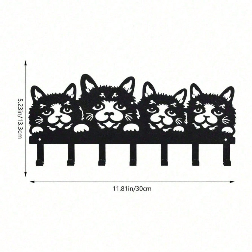 Set of 5 Cat Shaped Wall Hooks Cute Claw Hangers Wall Mounted Organizer for Keys Towels Coats Mugs Decor for Entryway Kitchen Bedroom Office Ideal Gift for Cat Lovers