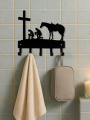 Matte Black Industrial Heavy Duty Wall Hooks Farmhouse Wall Mounted Organizer for Entryway Hallway Bathroom Bedroom Kitchen
