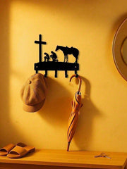Matte Black Industrial Heavy Duty Wall Hooks Farmhouse Wall Mounted Organizer for Entryway Hallway Bathroom Bedroom Kitchen