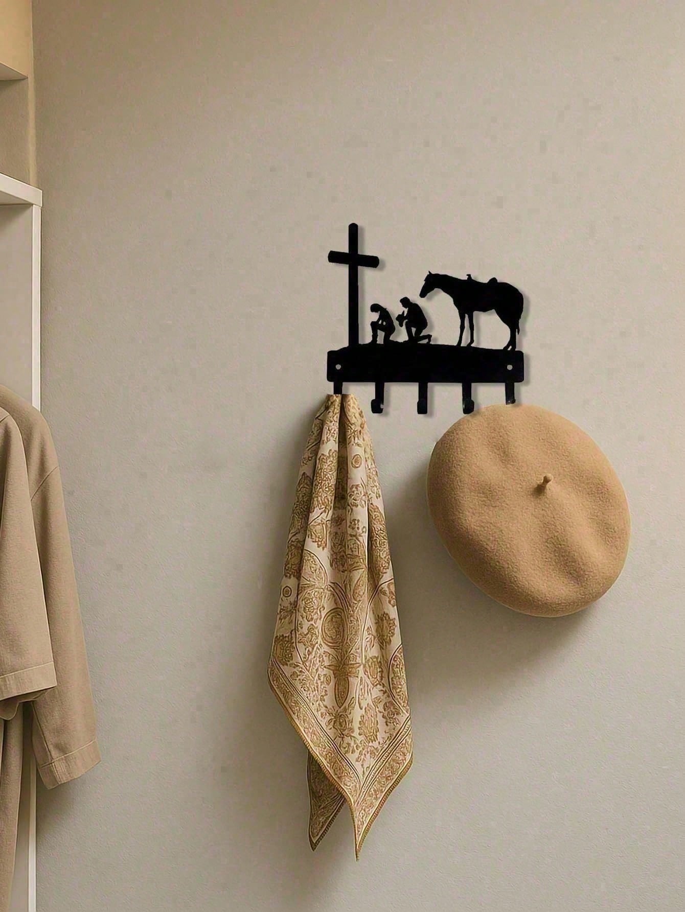 Matte Black Industrial Heavy Duty Wall Hooks Farmhouse Wall Mounted Organizer for Entryway Hallway Bathroom Bedroom Kitchen