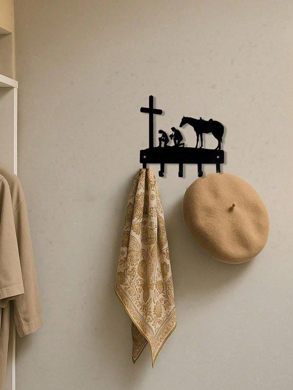 Matte Black Industrial Heavy Duty Wall Hooks Farmhouse Wall Mounted Organizer for Entryway Hallway Bathroom Bedroom Kitchen