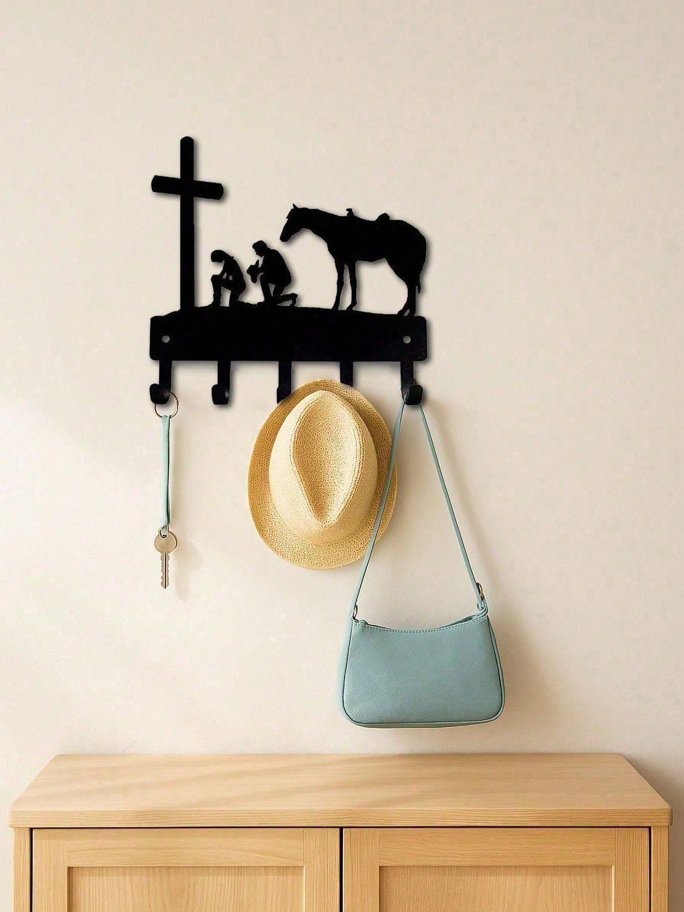 Matte Black Industrial Heavy Duty Wall Hooks Farmhouse Wall Mounted Organizer for Entryway Hallway Bathroom Bedroom Kitchen