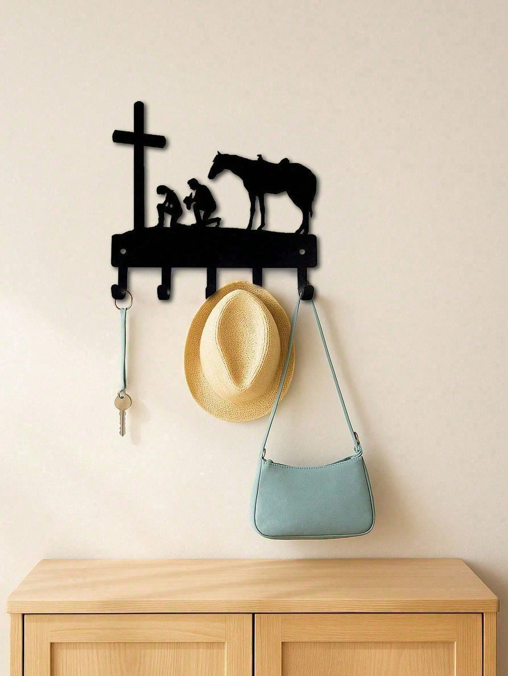 Matte Black Industrial Heavy Duty Wall Hooks Farmhouse Wall Mounted Organizer for Entryway Hallway Bathroom Bedroom Kitchen