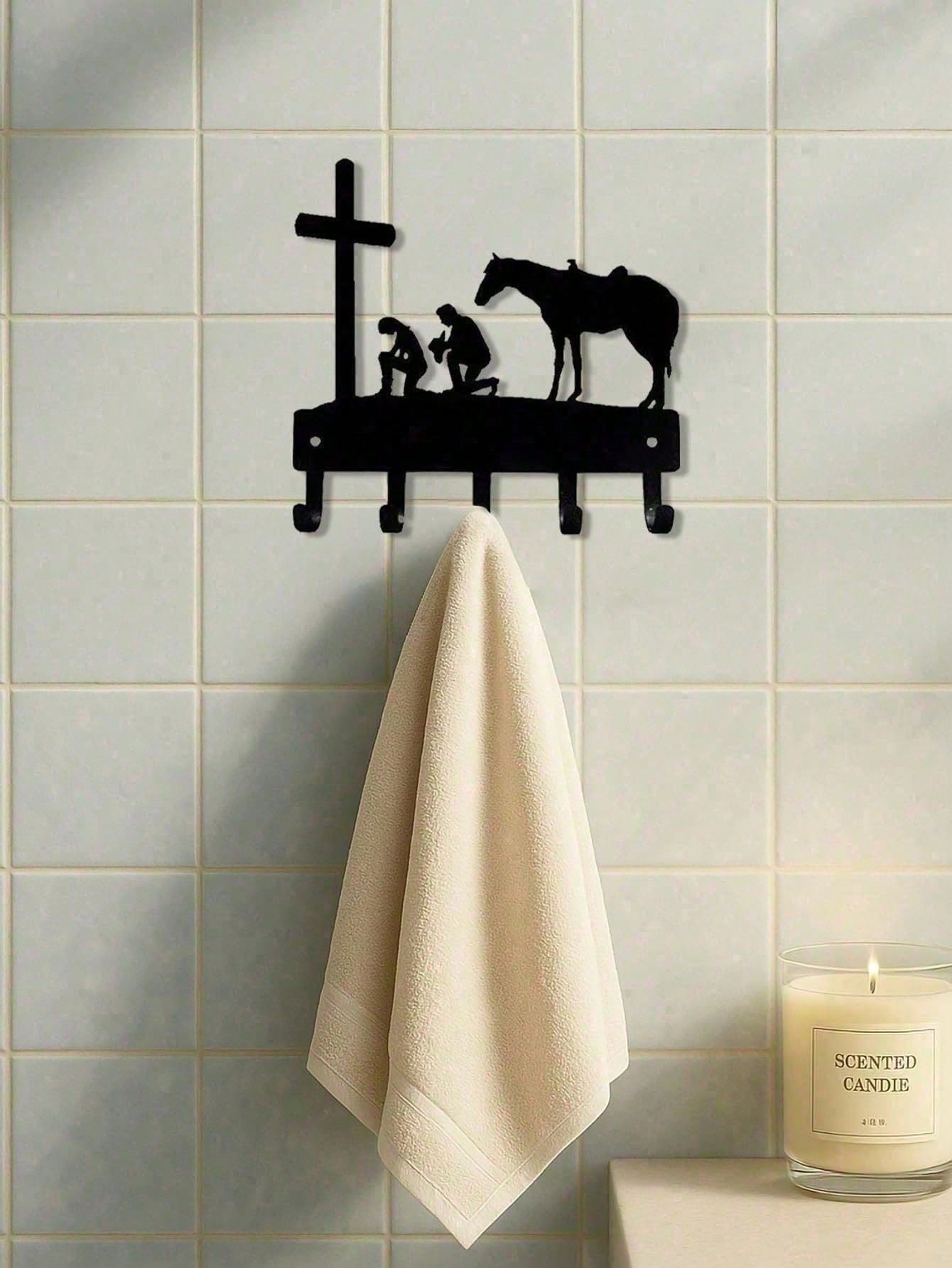 Matte Black Industrial Heavy Duty Wall Hooks Farmhouse Wall Mounted Organizer for Entryway Hallway Bathroom Bedroom Kitchen