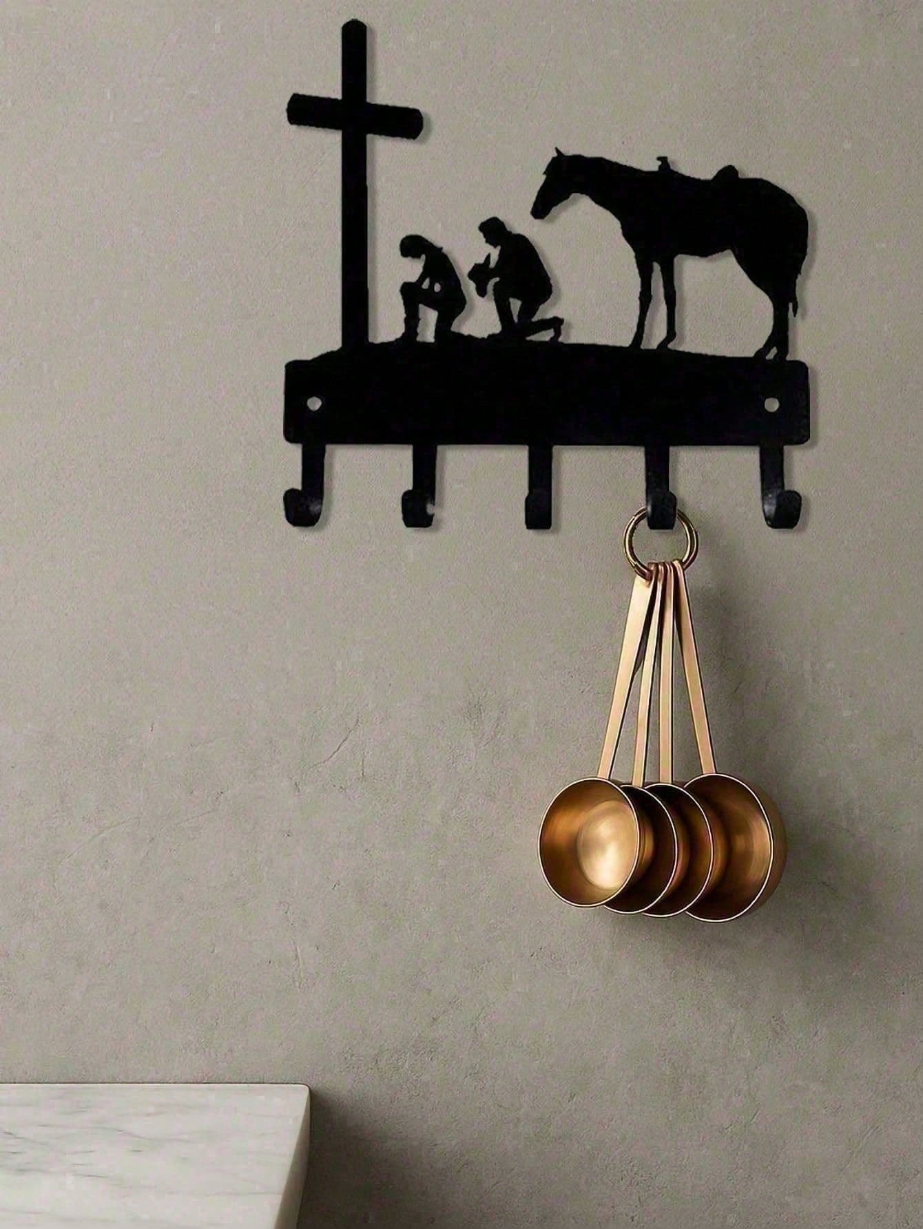 Matte Black Industrial Heavy Duty Wall Hooks Farmhouse Wall Mounted Organizer for Entryway Hallway Bathroom Bedroom Kitchen