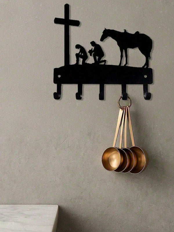 Matte Black Industrial Heavy Duty Wall Hooks Farmhouse Wall Mounted Organizer for Entryway Hallway Bathroom Bedroom Kitchen