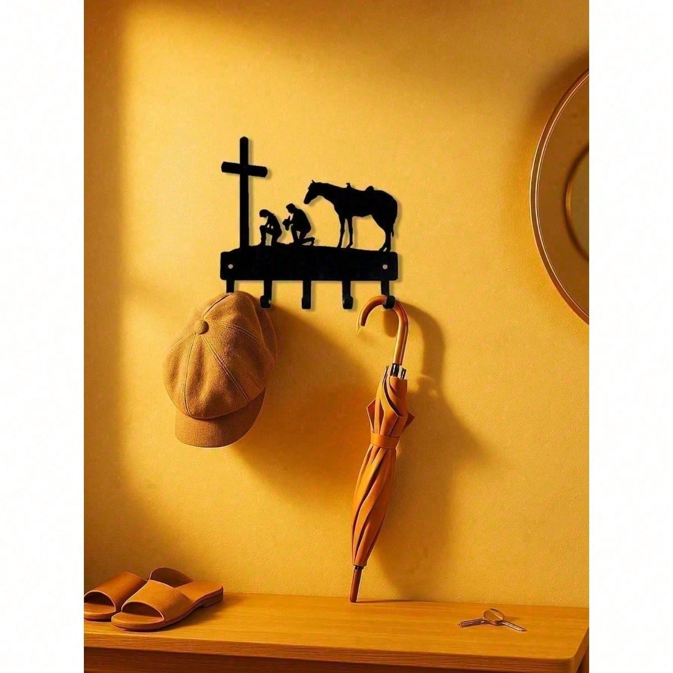 Matte Black Industrial Heavy Duty Wall Hooks Farmhouse Wall Mounted Organizer for Entryway Hallway Bathroom Bedroom Kitchen