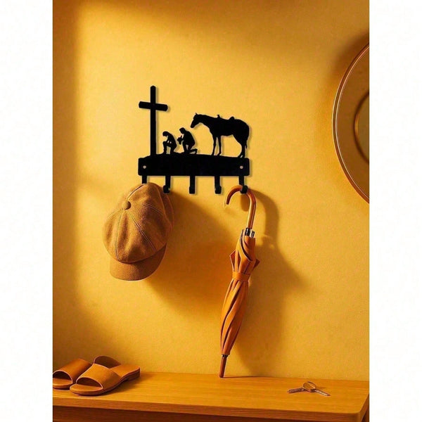 Matte Black Industrial Heavy Duty Wall Hooks Farmhouse Wall Mounted Organizer for Entryway Hallway Bathroom Bedroom Kitchen