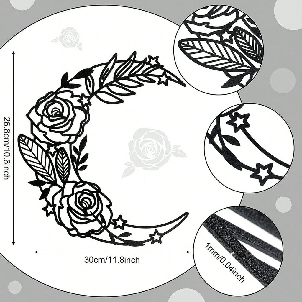 Bohemian moon wall art decoration, suitable for women, suitable for home, living room, patio or garden decoration, balcony, decorative sculpture, room decoration, office decoration, wall decoration