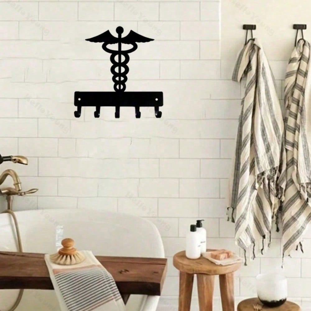 1 wrought iron hook, wall-mounted multi-functional storage hook, suitable for kitchen. Can be used to store cups, kitchen utensils, aprons, kitchen towels, etc. Metal multi-functional hook, home decoration hook, kitchen storage hook.