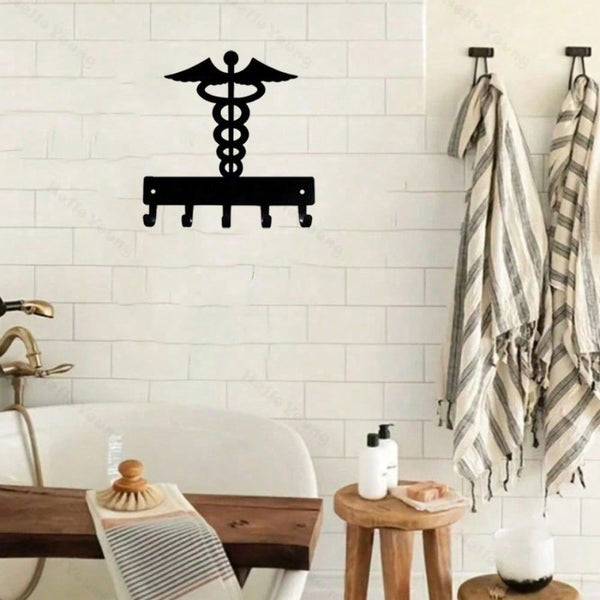 1 wrought iron hook, wall-mounted multi-functional storage hook, suitable for kitchen. Can be used to store cups, kitchen utensils, aprons, kitchen towels, etc. Metal multi-functional hook, home decoration hook, kitchen storage hook.