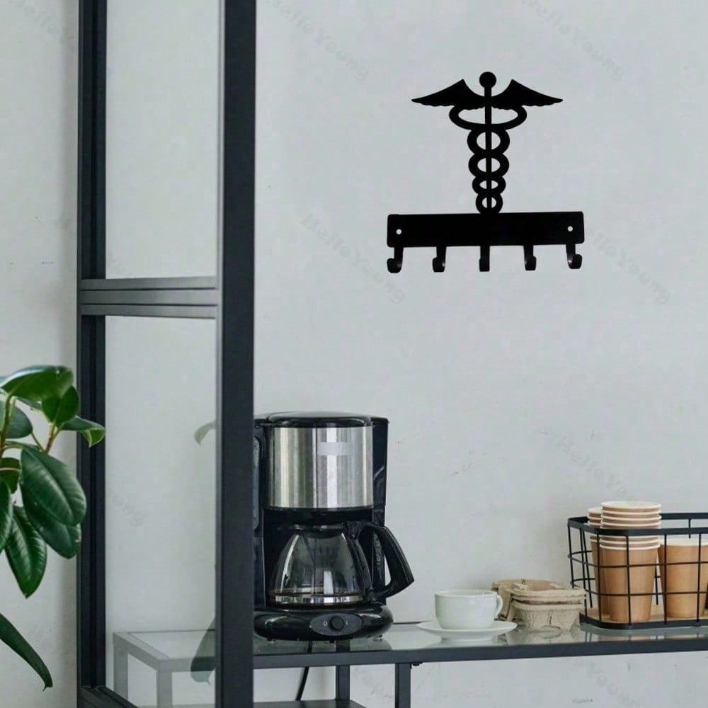 1 wrought iron hook, wall-mounted multi-functional storage hook, suitable for kitchen. Can be used to store cups, kitchen utensils, aprons, kitchen towels, etc. Metal multi-functional hook, home decoration hook, kitchen storage hook.