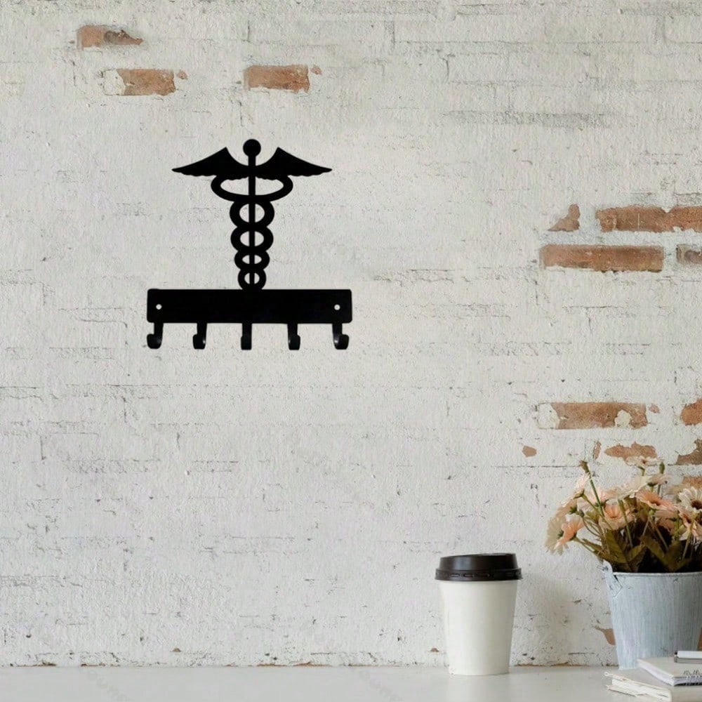 1 wrought iron hook, wall-mounted multi-functional storage hook, suitable for kitchen. Can be used to store cups, kitchen utensils, aprons, kitchen towels, etc. Metal multi-functional hook, home decoration hook, kitchen storage hook.