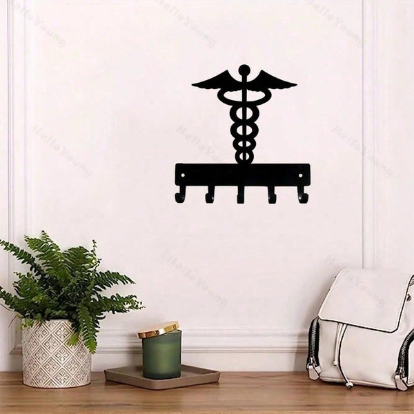 1 wrought iron hook, wall-mounted multi-functional storage hook, suitable for kitchen. Can be used to store cups, kitchen utensils, aprons, kitchen towels, etc. Metal multi-functional hook, home decoration hook, kitchen storage hook.